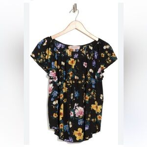 Philosophy Black Floral Blouse